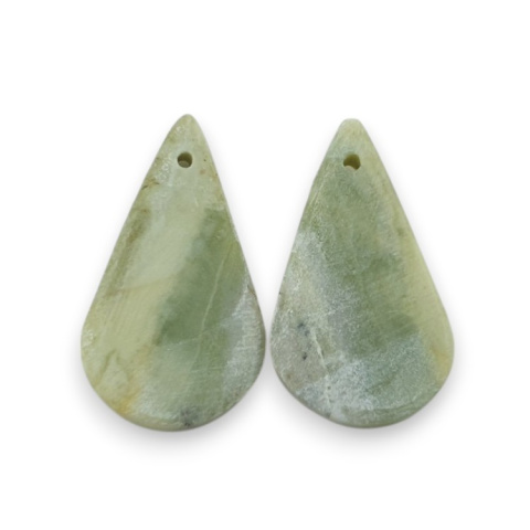 Serpentynit para kaboszonów z dziurką 25x14 mm nr P877 Serpentynit para kaboszonów z dziurką 25x14 mm nr P877