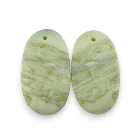 Serpentynit para kaboszonów z dziurką 25x14 mm nr P881 Serpentynit para kaboszonów z dziurką 25x14 mm nr P881