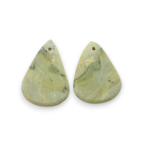 Serpentynit para kaboszonów z dziurką 25x17 mm nr P888 Serpentynit para kaboszonów z dziurką 25x17 mm nr P888