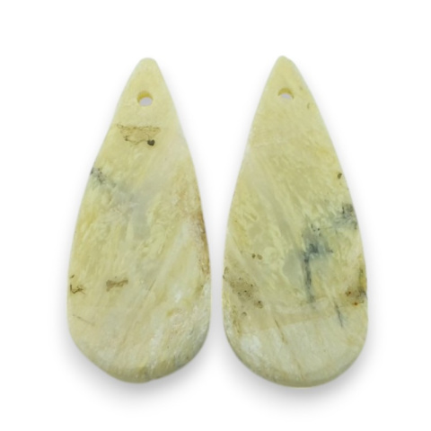 Serpentynit para kaboszonów z dziurką 27x11 mm nr P865 Serpentynit para kaboszonów z dziurką 27x11 mm nr P865