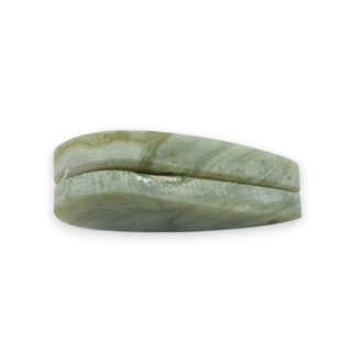 Serpentynit para kaboszonów z dziurką 28x15 mm nr P874