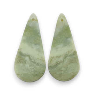 Serpentynit para kaboszonów z dziurką 29x13 mm nr P891