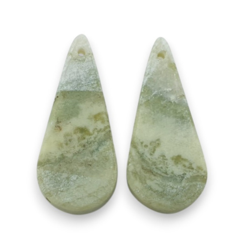 Serpentynit para kaboszonów z dziurką 29x13 mm nr P891 Serpentynit para kaboszonów z dziurką 29x13 mm nr P891
