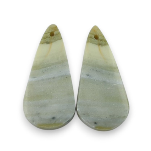 Serpentynit para kaboszonów z dziurką 29x14 mm nr P899 Serpentynit para kaboszonów z dziurką 29x14 mm nr P899