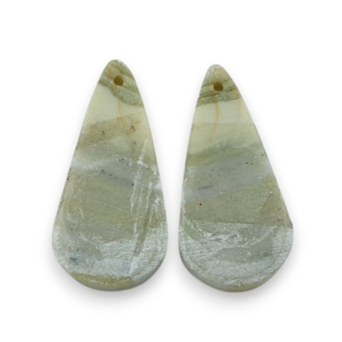 Serpentynit para kaboszonów z dziurką 29x14 mm nr P899 Serpentynit para kaboszonów z dziurką 29x14 mm nr P899