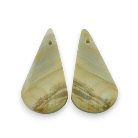 Serpentynit para kaboszonów z dziurką 29x15 mm nr P873 Serpentynit para kaboszonów z dziurką 29x15 mm nr P873