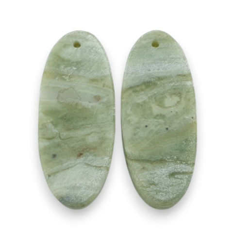Serpentynit para kaboszonów z dziurką 30x12 mm nr P885 Serpentynit para kaboszonów z dziurką 30x12 mm nr P885