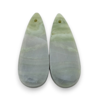 Serpentynit para kaboszonów z dziurką 32x12 mm nr P867