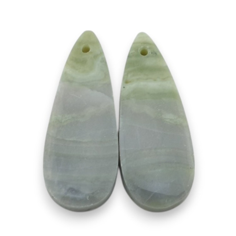 Serpentynit para kaboszonów z dziurką 32x12 mm nr P867 Serpentynit para kaboszonów z dziurką 32x12 mm nr P867