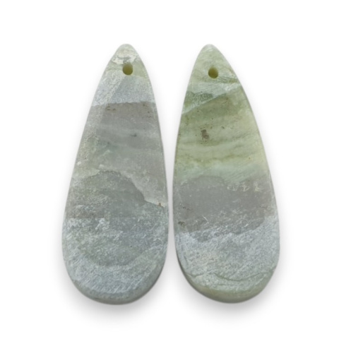 Serpentynit para kaboszonów z dziurką 32x12 mm nr P867 Serpentynit para kaboszonów z dziurką 32x12 mm nr P867