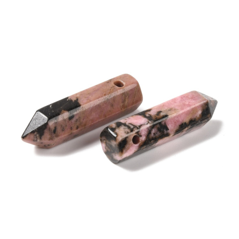 Rodonit czarny sopel fasetowany z dziurką 30-33 mm 1 szt. Rodonit czarny sopel fasetowany z dziurką 30-33 mm 1 szt.