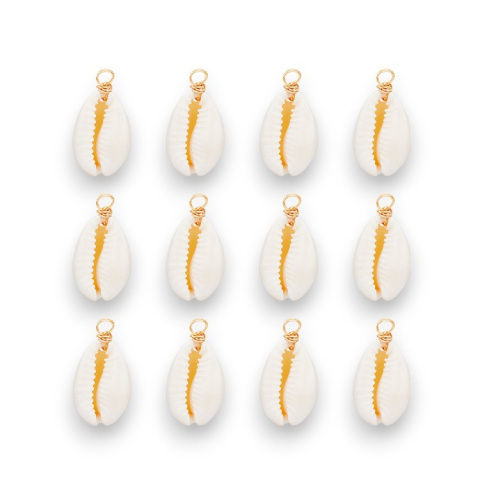 Muszla Kauri mini zawieszka 18-22 mm 4 szt kolor złoty Muszla Kauri mini zawieszka 18-22 mm 4 szt kolor złoty