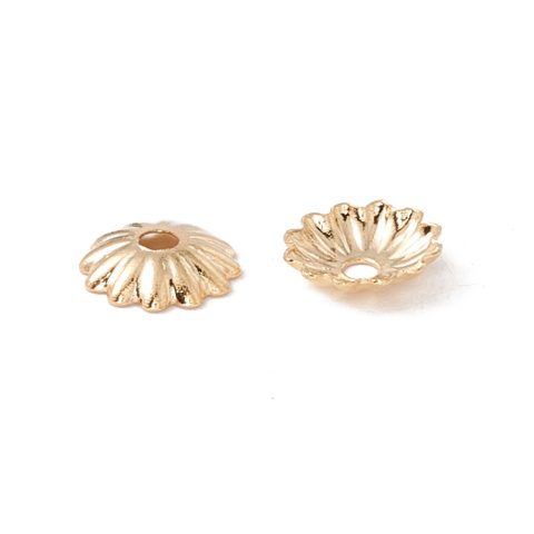 Bead caps gold-platted stainless steel 6x1 mm 10 pcs Bead caps gold-platted stainless steel 6x1 mm 10 pcs