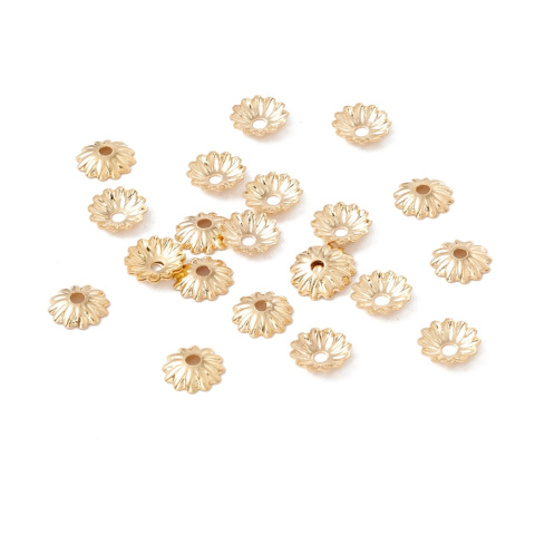 Bead caps gold-platted stainless steel 6x1 mm 10 pcs Bead caps gold-platted stainless steel 6x1 mm 10 pcs