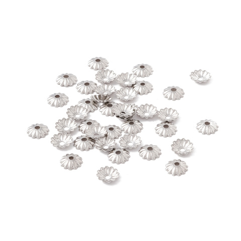 Czapeczki do koralików stal szlachetna 6x1 mm 10 szt Czapeczki do koralików stal szlachetna 6x1 mm 10 szt
