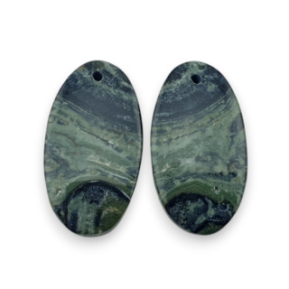 Jaspis kambaba para kaboszonów z dziurką 23x13 mm nr P969