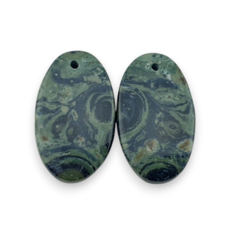 Jaspis kambaba para kaboszonów z dziurką 23x13 mm nr P980