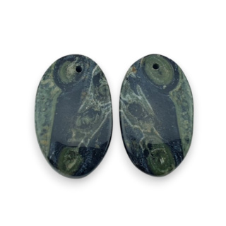 Jaspis kambaba para kaboszonów z dziurką 23x14 mm nr P971