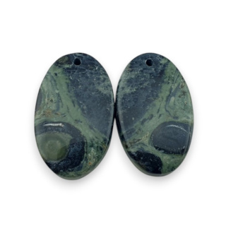 Jaspis kambaba para kaboszonów z dziurką 24x14 mm nr R9
