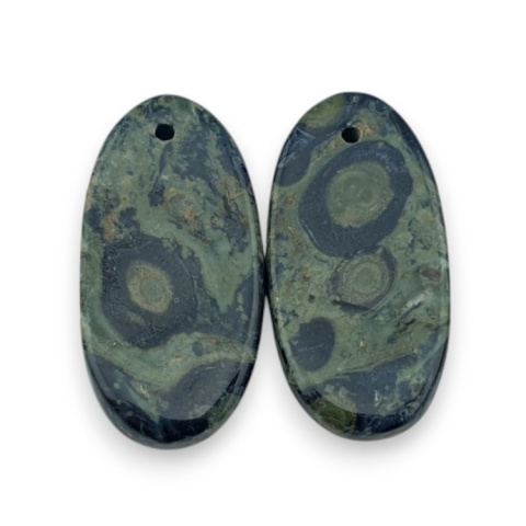 Jaspis kambaba para kaboszonów z dziurką 25x13 mm nr R6 Jaspis kambaba para kaboszonów z dziurką 25x13 mm nr R6