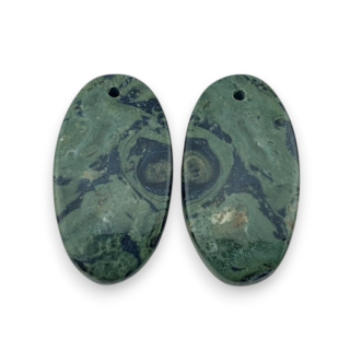 Jaspis kambaba para kaboszonów z dziurką 25x14 mm nr P983