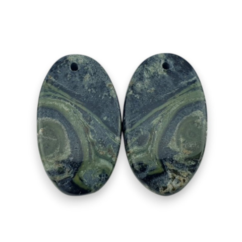 Jaspis kambaba para kaboszonów z dziurką 25x14 mm nr R2 Jaspis kambaba para kaboszonów z dziurką 25x14 mm nr R2
