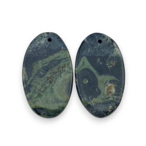 Jaspis kambaba para kaboszonów z dziurką 25x14 mm nr R2 Jaspis kambaba para kaboszonów z dziurką 25x14 mm nr R2