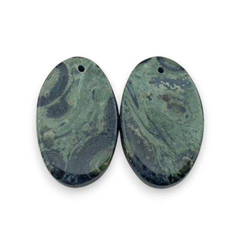 Jaspis kambaba para kaboszonów z dziurką 25x15 mm nr P989 Jaspis kambaba para kaboszonów z dziurką 25x15 mm nr P989