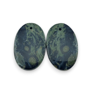 Jaspis kambaba para kaboszonów z dziurką 25x16 mm nr P996