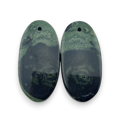 Jaspis kambaba para kaboszonów z dziurką 26x13 mm nr P973