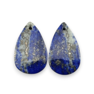 Lapis lazuli para kaboszonów z dziurką 21x13 mm nr R47