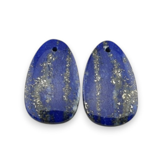 Lapis lazuli para kaboszonów z dziurką 22x14 mm nr R27