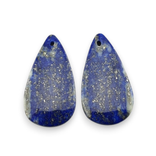 Lapis lazuli para kaboszonów z dziurką 26x14 mm nr R30