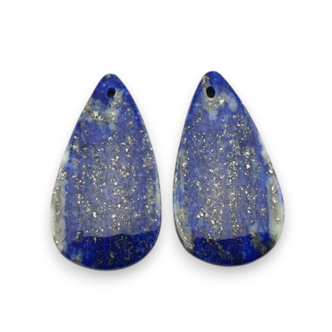 Lapis lazuli para kaboszonów z dziurką 26x14 mm nr R30 Lapis lazuli para kaboszonów z dziurką 26x14 mm nr R30