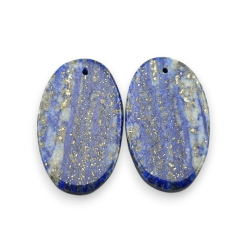 Lapis lazuli para kaboszonów z dziurką 26x16 mm nr R16