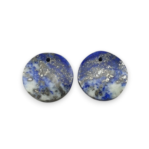 Lapis lazuli para kaboszonów z dziurką fi 16 mm nr R41 Lapis lazuli para kaboszonów z dziurką fi 16 mm nr R41