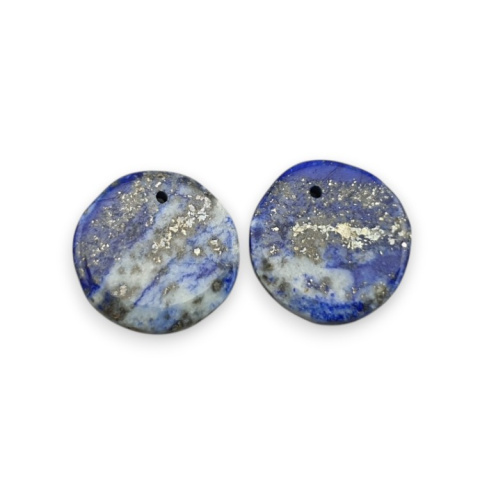 Lapis lazuli para kaboszonów z dziurką fi 16 mm nr R41 Lapis lazuli para kaboszonów z dziurką fi 16 mm nr R41