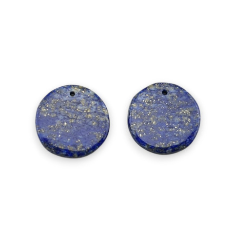 Lapis lazuli para kaboszonów z dziurką fi 19 mm nr R43 Lapis lazuli para kaboszonów z dziurką fi 19 mm nr R43