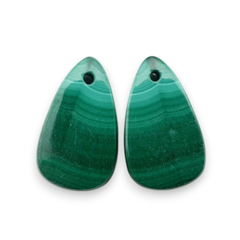 Malachit para kaboszonów z dziurką 18x11 mm nr R81 Malachit para kaboszonów z dziurką 18x11 mm nr R81