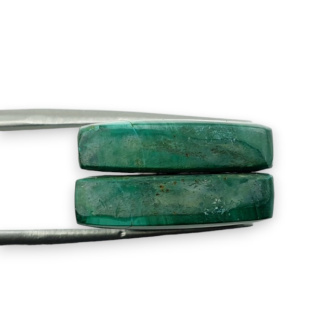 Malachit para kaboszonów z dziurką 18x18 mm nr R74
