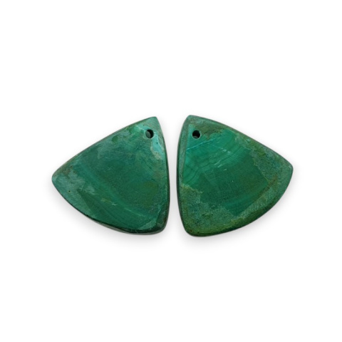 Malachit para kaboszonów z dziurką 18x18 mm nr R74 Malachit para kaboszonów z dziurką 18x18 mm nr R74