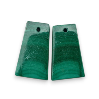 Malachit para kaboszonów z dziurką 19x11 mm nr R52