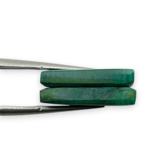 Malachit para kaboszonów z dziurką 19x11 mm nr R52