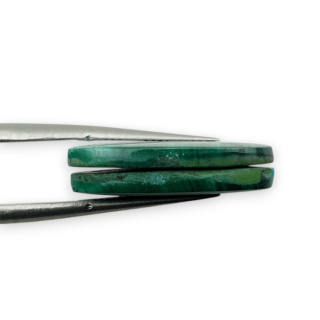 Malachit para kaboszonów z dziurką 20x10 mm nr R61