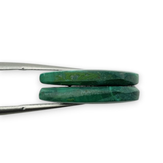 Malachit para kaboszonów z dziurką 20x19 mm nr R59