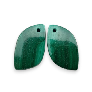 Malachit para kaboszonów z dziurką 21x12 mm nr R71