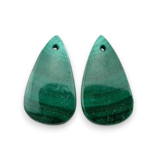 Malachit para kaboszonów z dziurką 22x13 mm nr R50