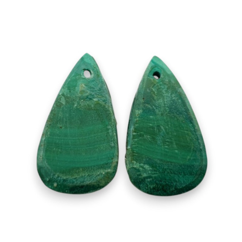 Malachit para kaboszonów z dziurką 22x13 mm nr R50 Malachit para kaboszonów z dziurką 22x13 mm nr R50