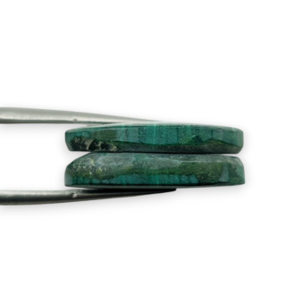 Malachit para kaboszonów z dziurką 22x14 mm nr R54