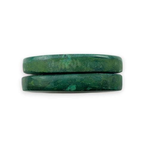 Malachit para kaboszonów z dziurką 22x14 mm nr R62